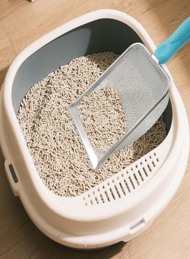 Murtenze Stainless Steel Cat Litter Scoop, Non-Stick Coated Metal Fine Sand Litter Scoop, Mesh Shovel for Reptile Kitten Pooper (Blue, 2mm mesh) - Image 5
